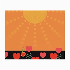 Love Heart Valentine Sun Flowers Small Glasses Cloth (2-side) by Simbadda