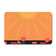 Love Heart Valentine Sun Flowers Small Doormat  by Simbadda