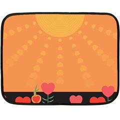 Love Heart Valentine Sun Flowers Fleece Blanket (mini) by Simbadda