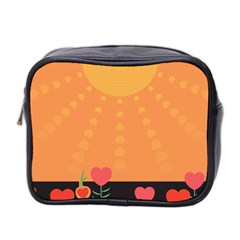 Love Heart Valentine Sun Flowers Mini Toiletries Bag 2-side by Simbadda