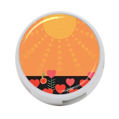 Love Heart Valentine Sun Flowers 4-port Usb Hub (one Side) by Simbadda