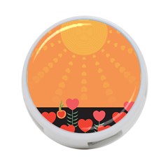 Love Heart Valentine Sun Flowers 4-port Usb Hub (two Sides)  by Simbadda