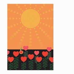 Love Heart Valentine Sun Flowers Small Garden Flag (two Sides) by Simbadda