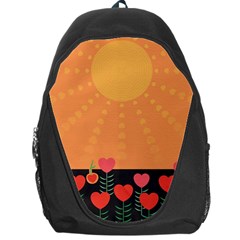 Love Heart Valentine Sun Flowers Backpack Bag by Simbadda