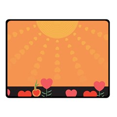 Love Heart Valentine Sun Flowers Double Sided Fleece Blanket (small)  by Simbadda