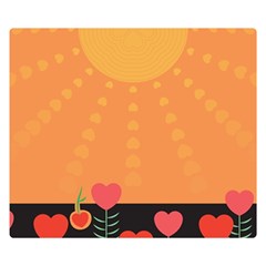 Love Heart Valentine Sun Flowers Double Sided Flano Blanket (small)  by Simbadda