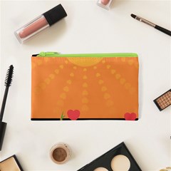 Love Heart Valentine Sun Flowers Cosmetic Bag (xs) by Simbadda