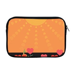 Love Heart Valentine Sun Flowers Apple Macbook Pro 17  Zipper Case by Simbadda