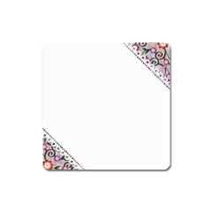 Floral Ornament Baby Girl Design Square Magnet by Simbadda