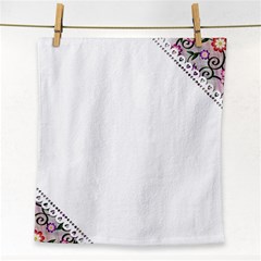 Floral Ornament Baby Girl Design Face Towel by Simbadda