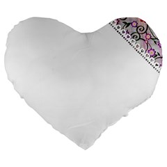 Floral Ornament Baby Girl Design Large 19  Premium Heart Shape Cushions by Simbadda