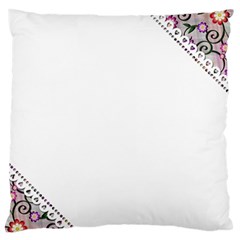 Floral Ornament Baby Girl Design Large Flano Cushion Case (two Sides)