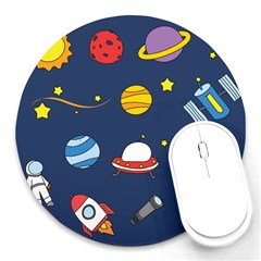 Space Background Design Round Mousepads by Simbadda