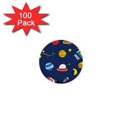 Space Background Design 1  Mini Buttons (100 Pack)  by Simbadda