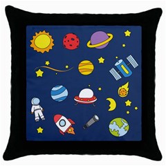 Space Background Design Throw Pillow Case (black) by Simbadda