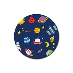 Space Background Design Rubber Coaster (round)  by Simbadda