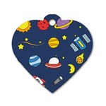 Space Background Design Dog Tag Heart (Two Sides) Back