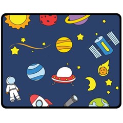 Space Background Design Fleece Blanket (medium)  by Simbadda