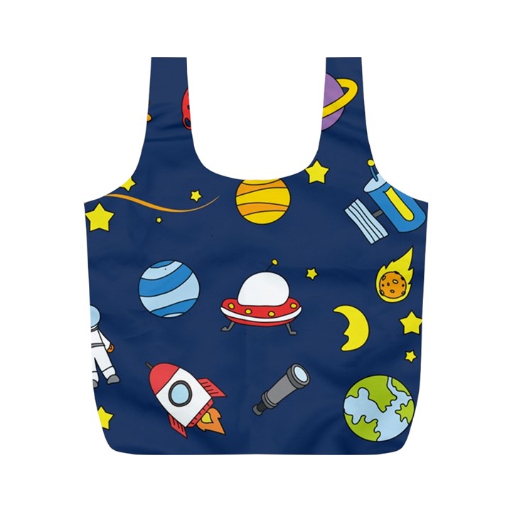 Space Background Design Full Print Recycle Bags (M) 