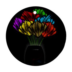 Flowers Painting Still Life Plant Ornament (round) by Simbadda