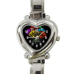 Flowers Painting Still Life Plant Heart Italian Charm Watch by Simbadda