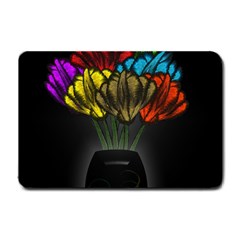 Flowers Painting Still Life Plant Small Doormat  by Simbadda