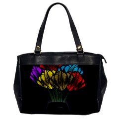 Flowers Painting Still Life Plant Office Handbags by Simbadda