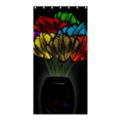 Flowers Painting Still Life Plant Shower Curtain 36  X 72  (stall)  by Simbadda