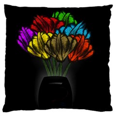 Flowers Painting Still Life Plant Standard Flano Cushion Case (one Side) by Simbadda