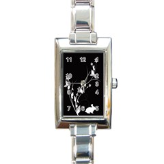 Plant Flora Flowers Composition Rectangle Italian Charm Watch by Simbadda