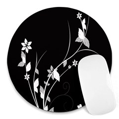 Plant Flora Flowers Composition Round Mousepads by Simbadda