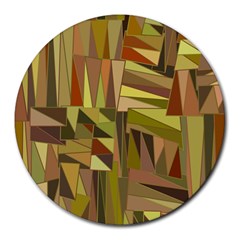 Earth Tones Geometric Shapes Unique Round Mousepads