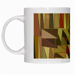 Earth Tones Geometric Shapes Unique White Mugs