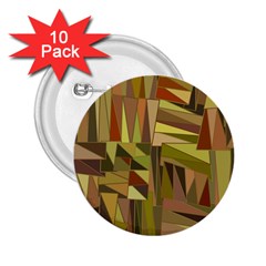 Earth Tones Geometric Shapes Unique 2.25  Buttons (10 pack) 