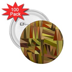 Earth Tones Geometric Shapes Unique 2.25  Buttons (100 pack) 