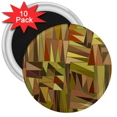 Earth Tones Geometric Shapes Unique 3  Magnets (10 Pack)  by Simbadda