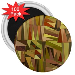 Earth Tones Geometric Shapes Unique 3  Magnets (100 pack)