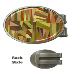 Earth Tones Geometric Shapes Unique Money Clips (oval)  by Simbadda