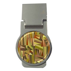 Earth Tones Geometric Shapes Unique Money Clips (Round) 