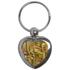 Earth Tones Geometric Shapes Unique Key Chains (heart)  by Simbadda