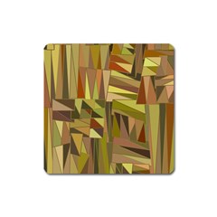 Earth Tones Geometric Shapes Unique Square Magnet