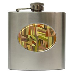 Earth Tones Geometric Shapes Unique Hip Flask (6 oz)