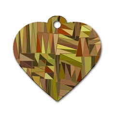 Earth Tones Geometric Shapes Unique Dog Tag Heart (One Side)