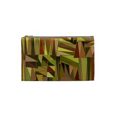 Earth Tones Geometric Shapes Unique Cosmetic Bag (small)  by Simbadda