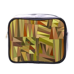 Earth Tones Geometric Shapes Unique Mini Toiletries Bags