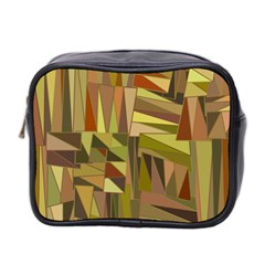 Earth Tones Geometric Shapes Unique Mini Toiletries Bag 2-Side