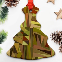 Earth Tones Geometric Shapes Unique Ornament (Christmas Tree) 