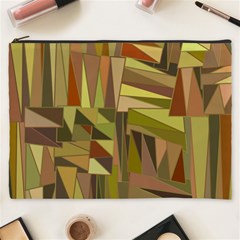 Earth Tones Geometric Shapes Unique Cosmetic Bag (XXXL) 