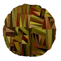 Earth Tones Geometric Shapes Unique Large 18  Premium Round Cushions