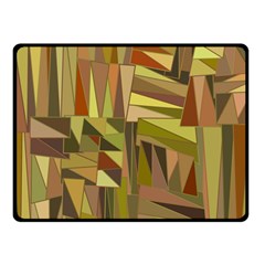 Earth Tones Geometric Shapes Unique Double Sided Fleece Blanket (Small) 